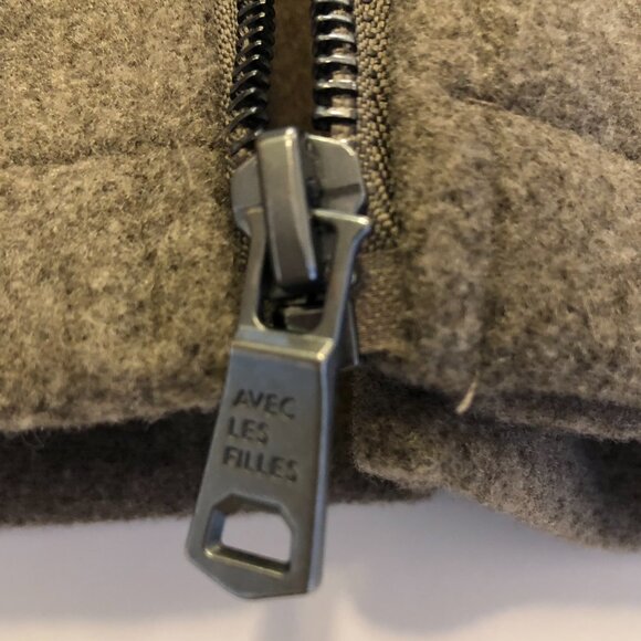 Anthropologie AVEC LES FILLES Coat Jacket Zip Up Front Light Brown Size M Collar - Picture 13 of 16